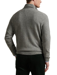 Pull demi-zippé en laine - Fawn Grey Heather