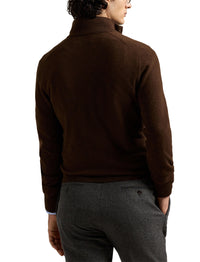 Pull demi-zippé en laine - Cacao Brown Heather