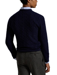 Pull à torsades en laine - Hunter Navy