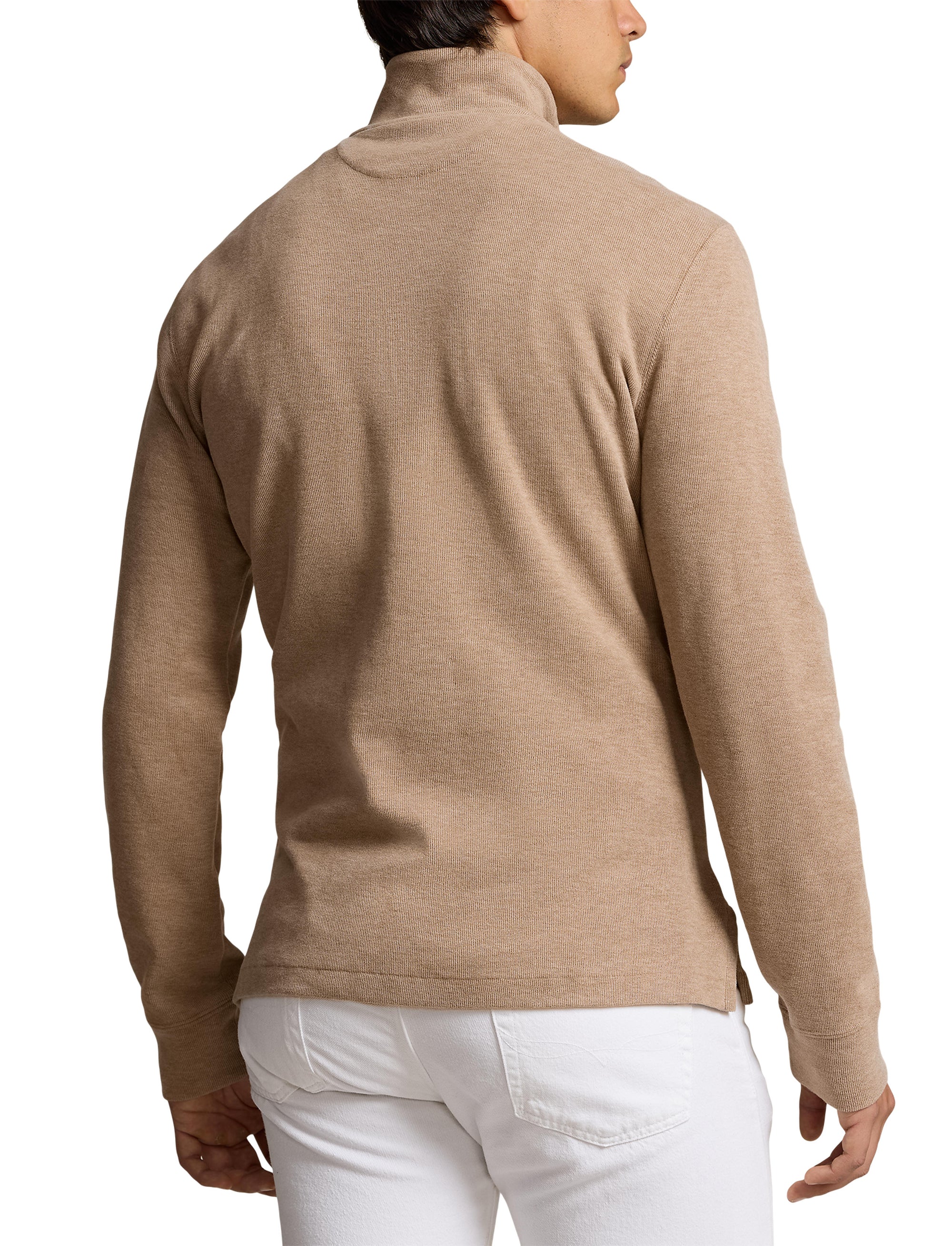 Pull demi-zippé côtelé Estate - Grey Cloud Heather & Ex Dune Int
