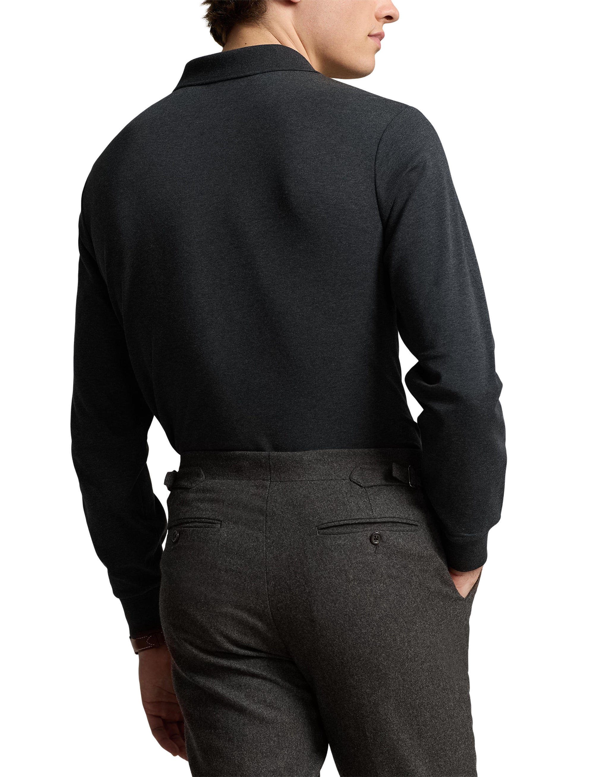 32pcs / NEW // BLACK MARL HEATHER/C9911 POLO SHIRT LONG SLEEVE LSJCCLSM13