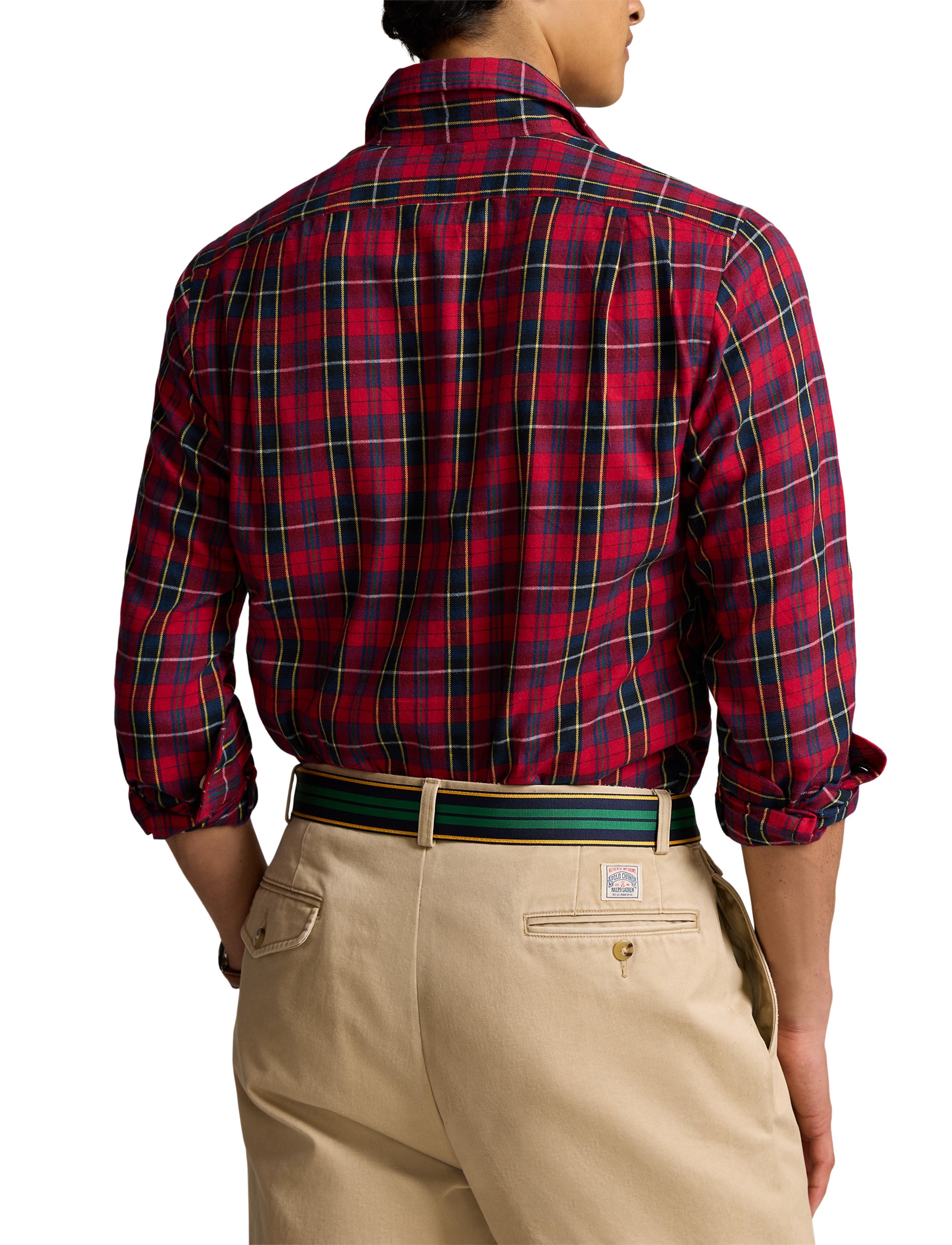 Chemise écossaise ajustée en sergé - Red, Navy & Multicolore