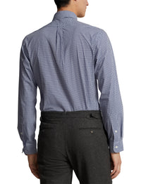 Chemise Custom Fit vichy popeline  - Navy & White