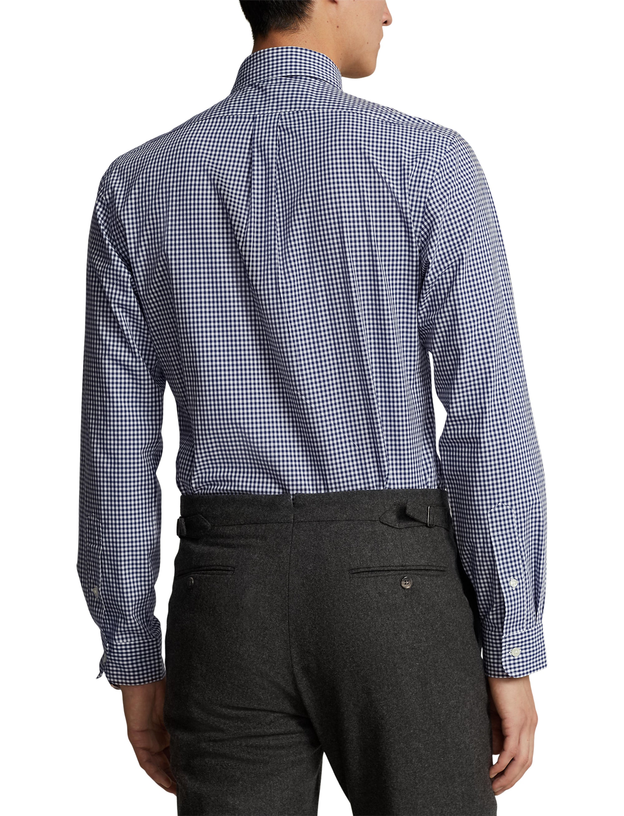 Chemise Custom Fit vichy popeline  - Navy & White