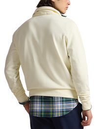 Sweat demi-zippé en coton bouclé - Clubhouse Cream