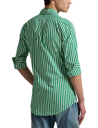 5pcs / NEW // 6792E SCARAB GREEN/WHITE SPORT SHIRT LONG SLEEVE CUBDPPCS
