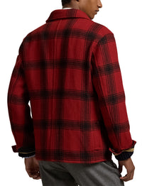 Veste utilitaire en laine écossaise  - Red Black Buffalo Plaid
