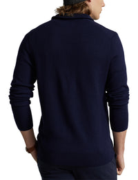 Pull demi-zippé en laine lavable - Hunter Navy