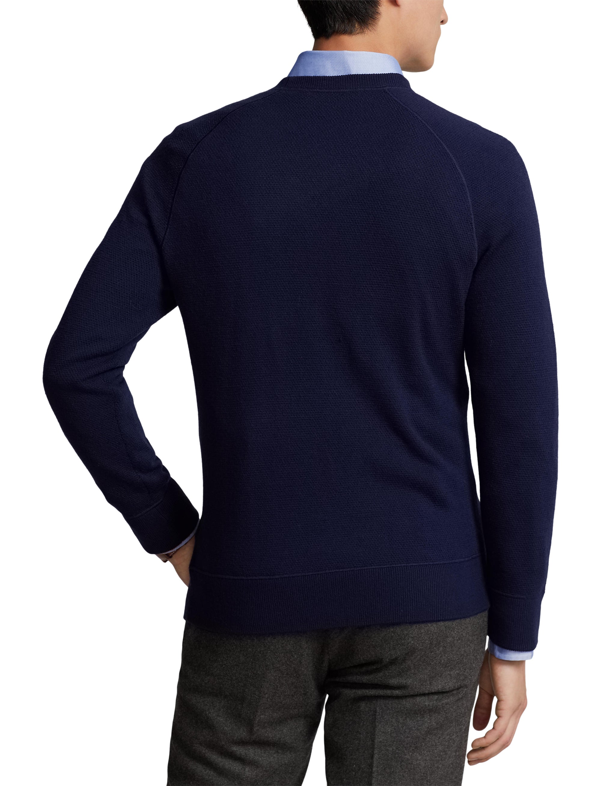 Pull Slim Fit en laine lavable - Hunter Navy