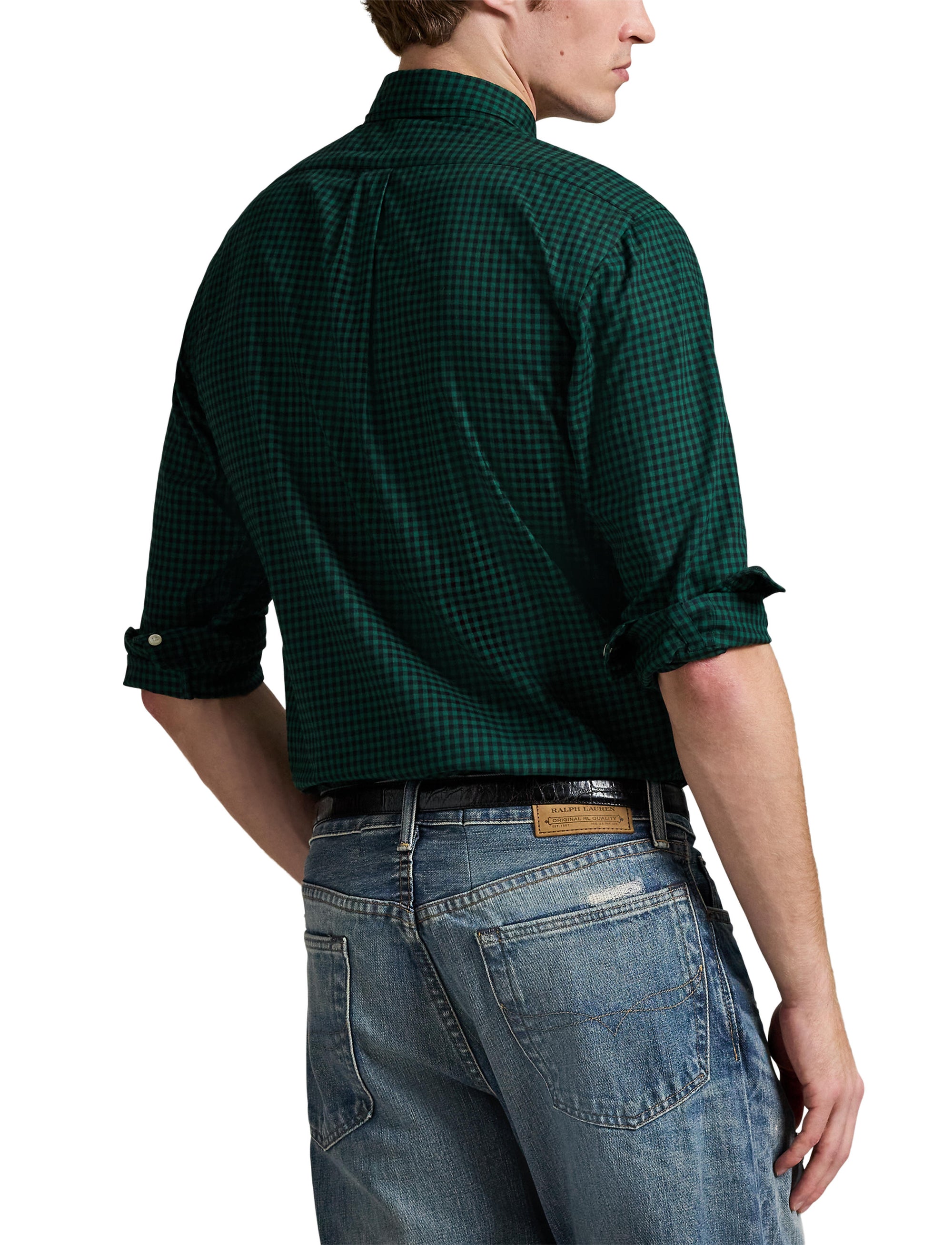 77pcs / NEW // 4192E PINE/BLACK SPORT SHIRT LONG SLEEVE CUBDPPCS