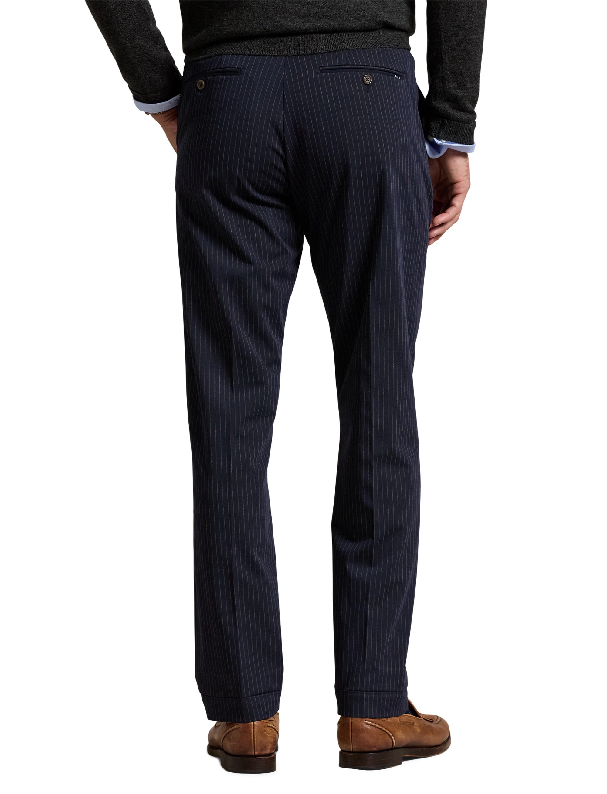 Pantalon performance en sergé stretch - Navy Pinstripe