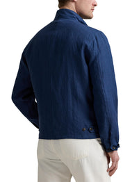 Bedford reversible jacket in linen blend - Rustic Navy & Collection Navy
