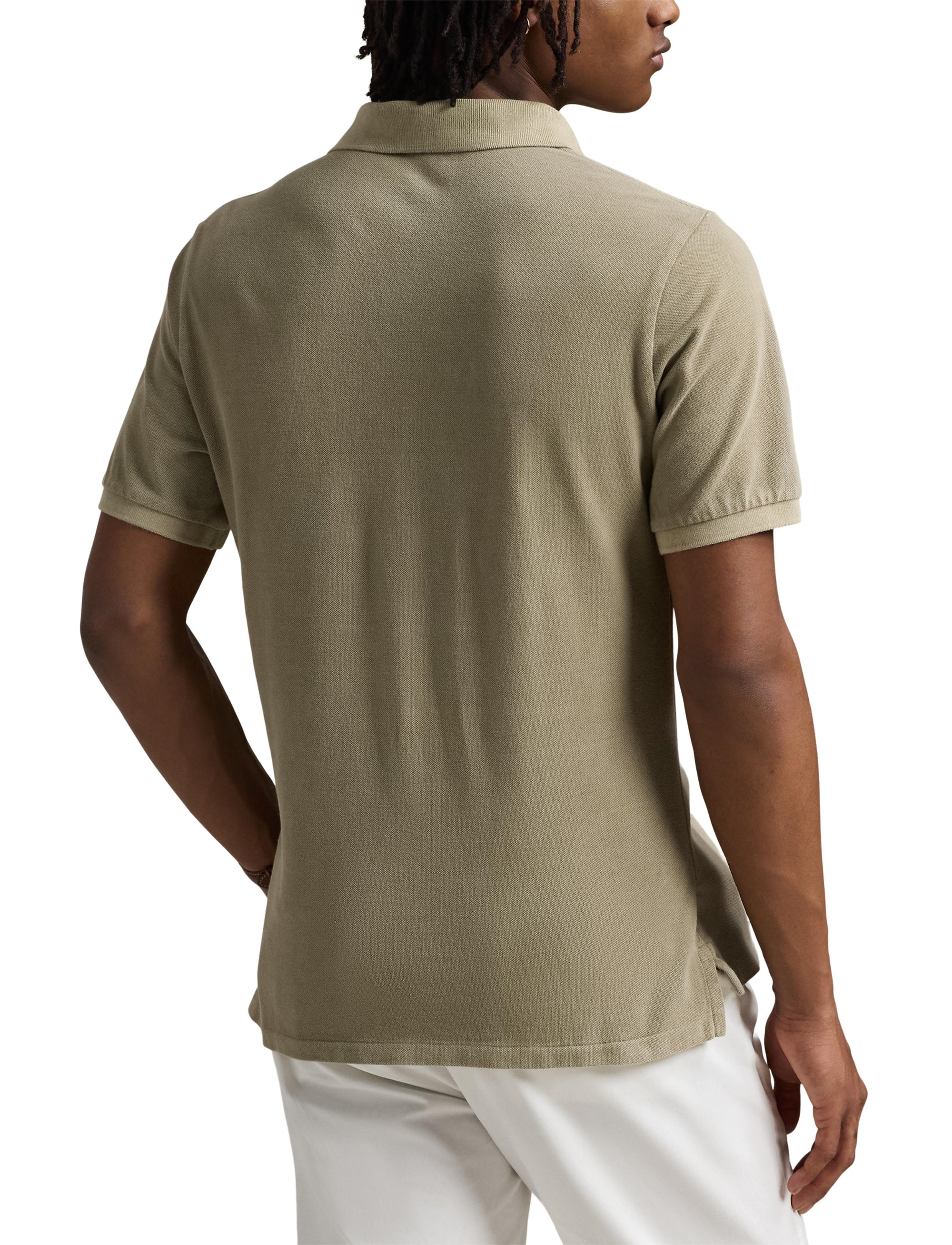 Polo Custom Slim Fit en piqué teint - Olive