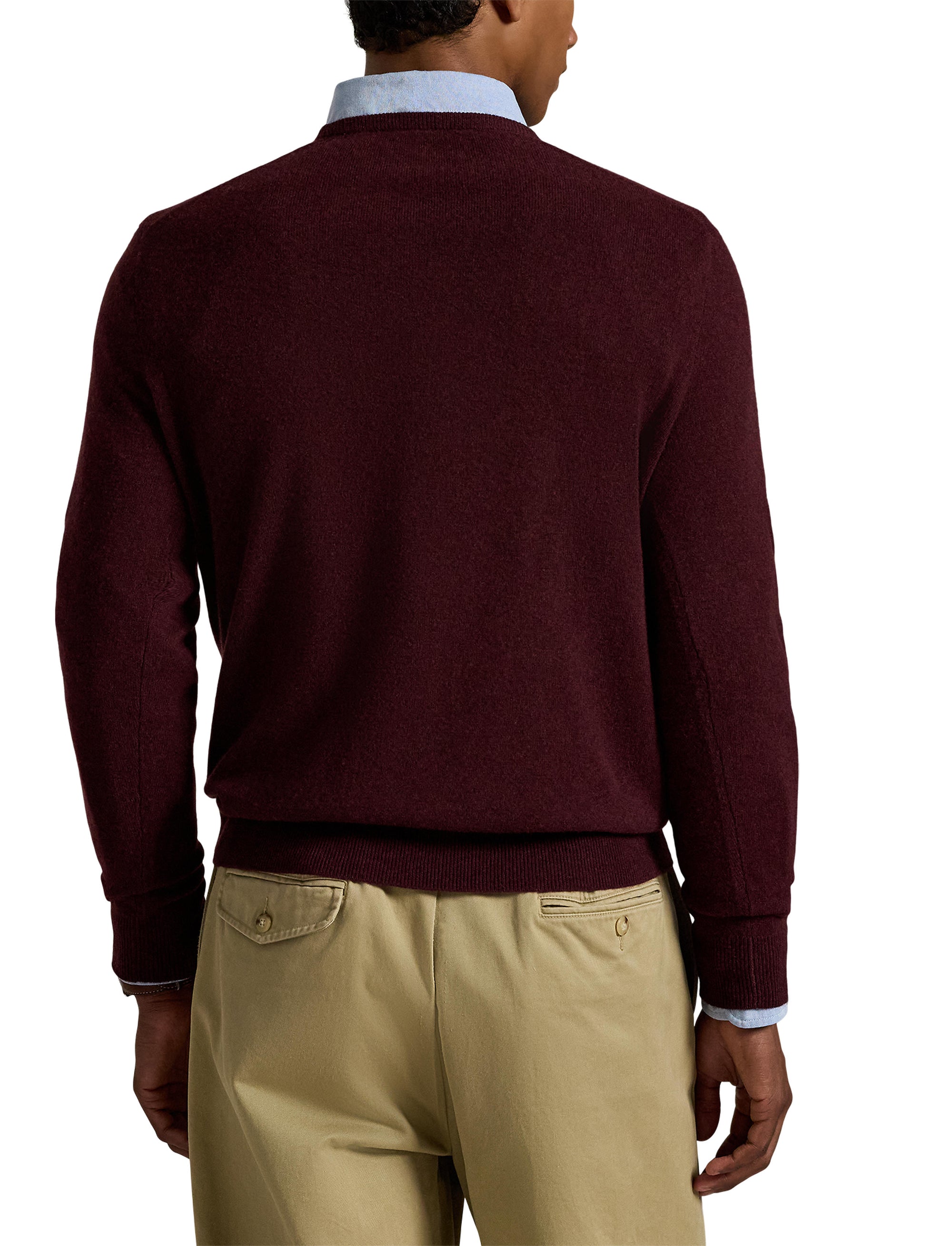Pull col rond en laine  - Aged Wine Heather