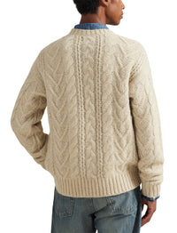 Pull en tricot d'Aran - Coconut Cream Heather