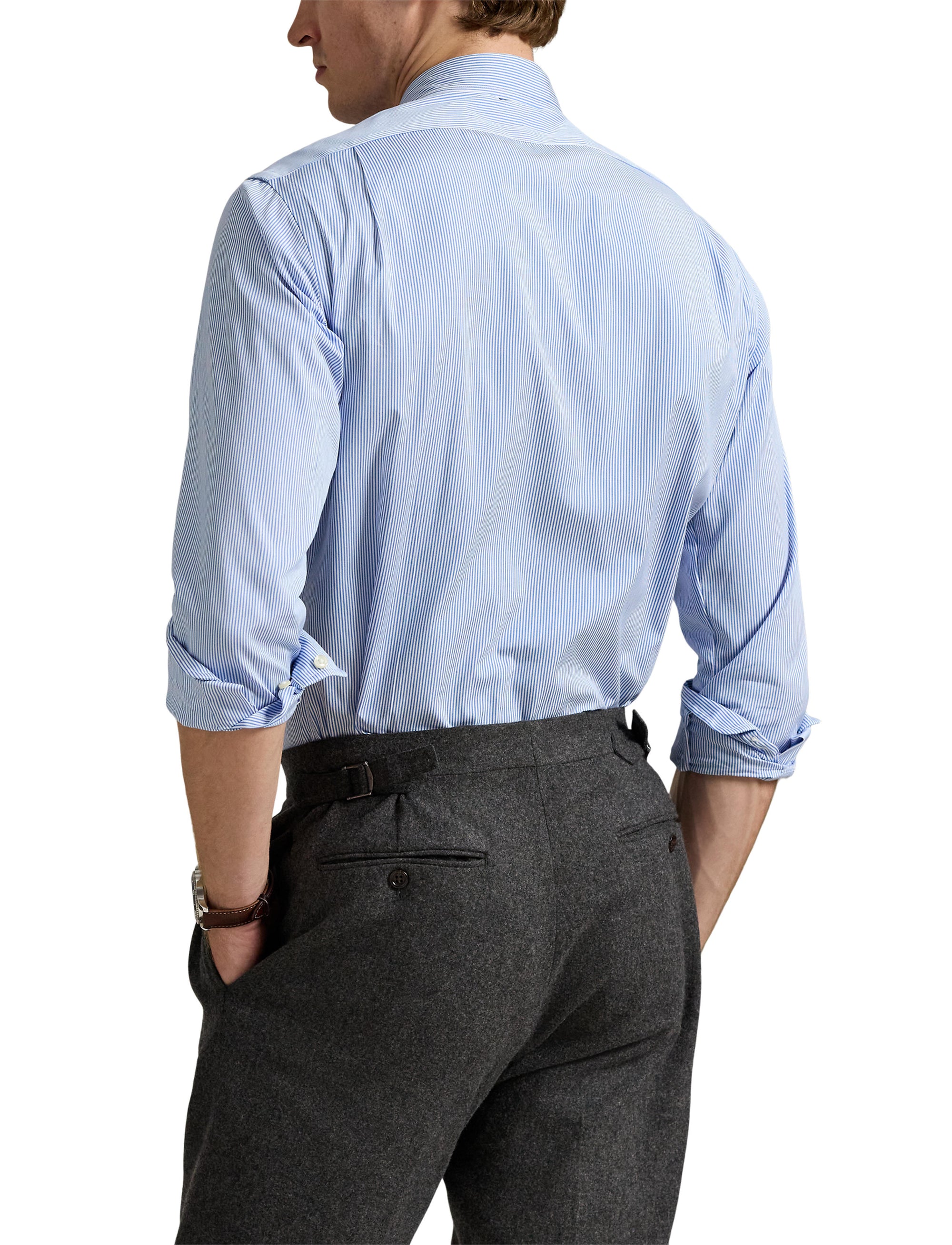 Chemise en popeline rayée Custom Fit - Blue & White