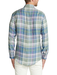 Tartan linen twill shirt - Multicolour