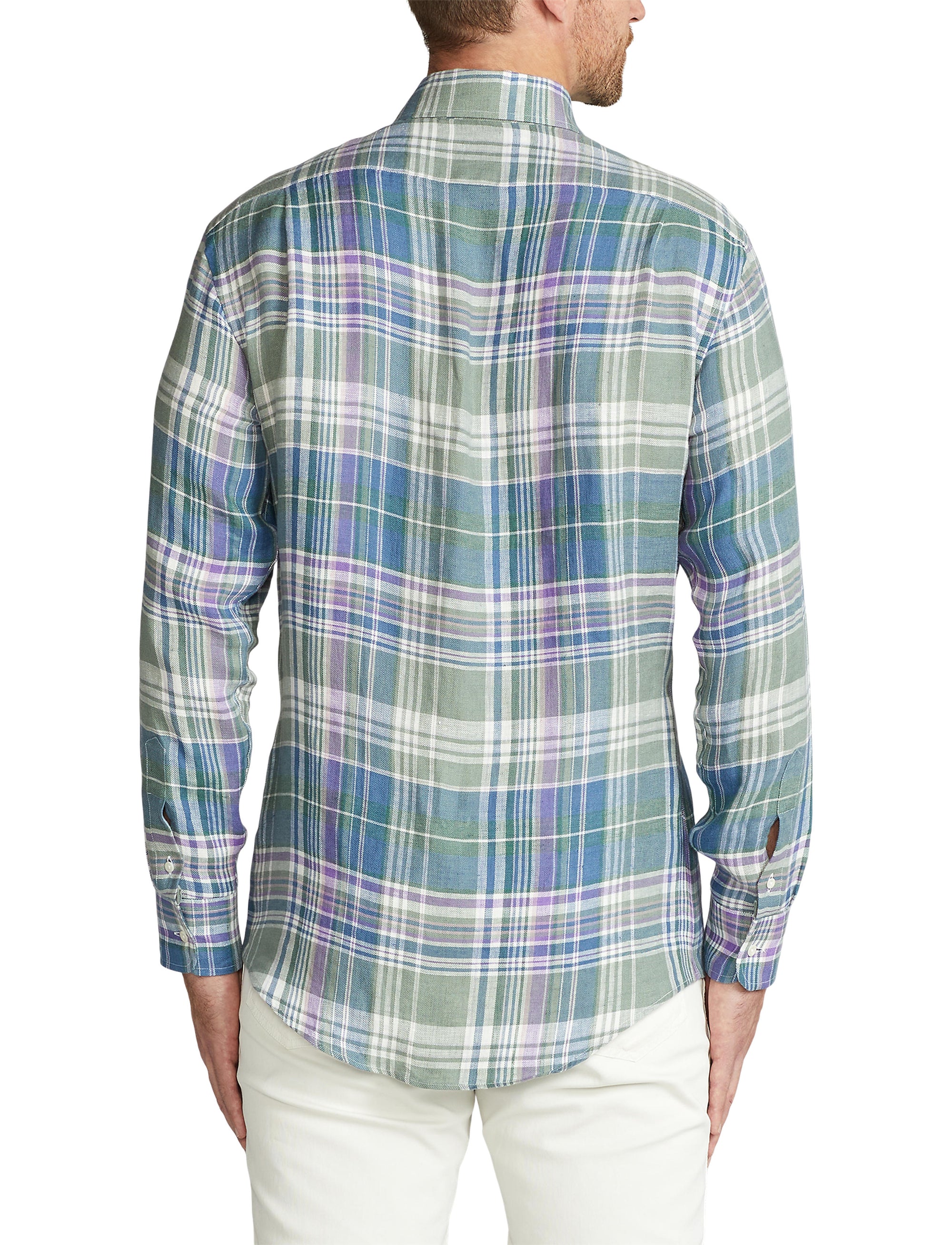 Tartan linen twill shirt - Multicolour