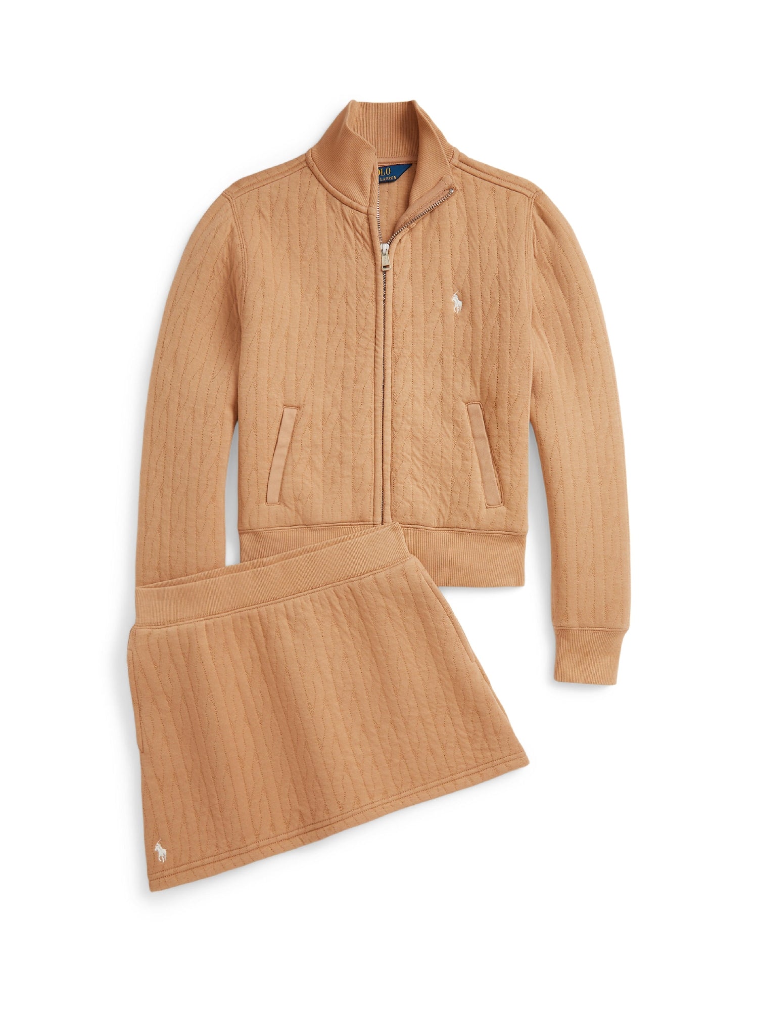 Quilted jacket with twist pattern - Vintage Khaki