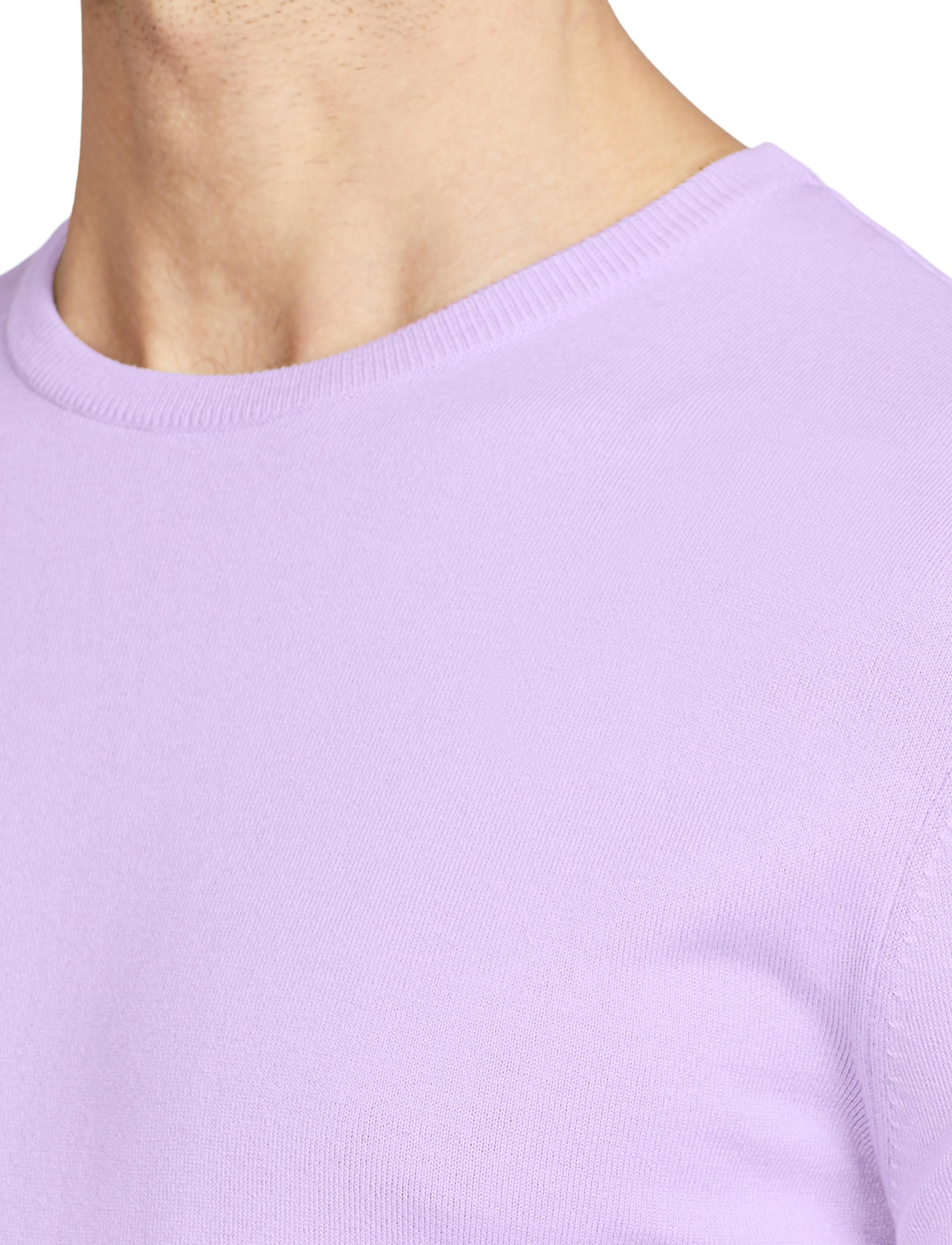 Pull col rond en coton - Lilac