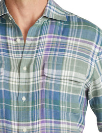 Tartan linen twill shirt - Multicolour