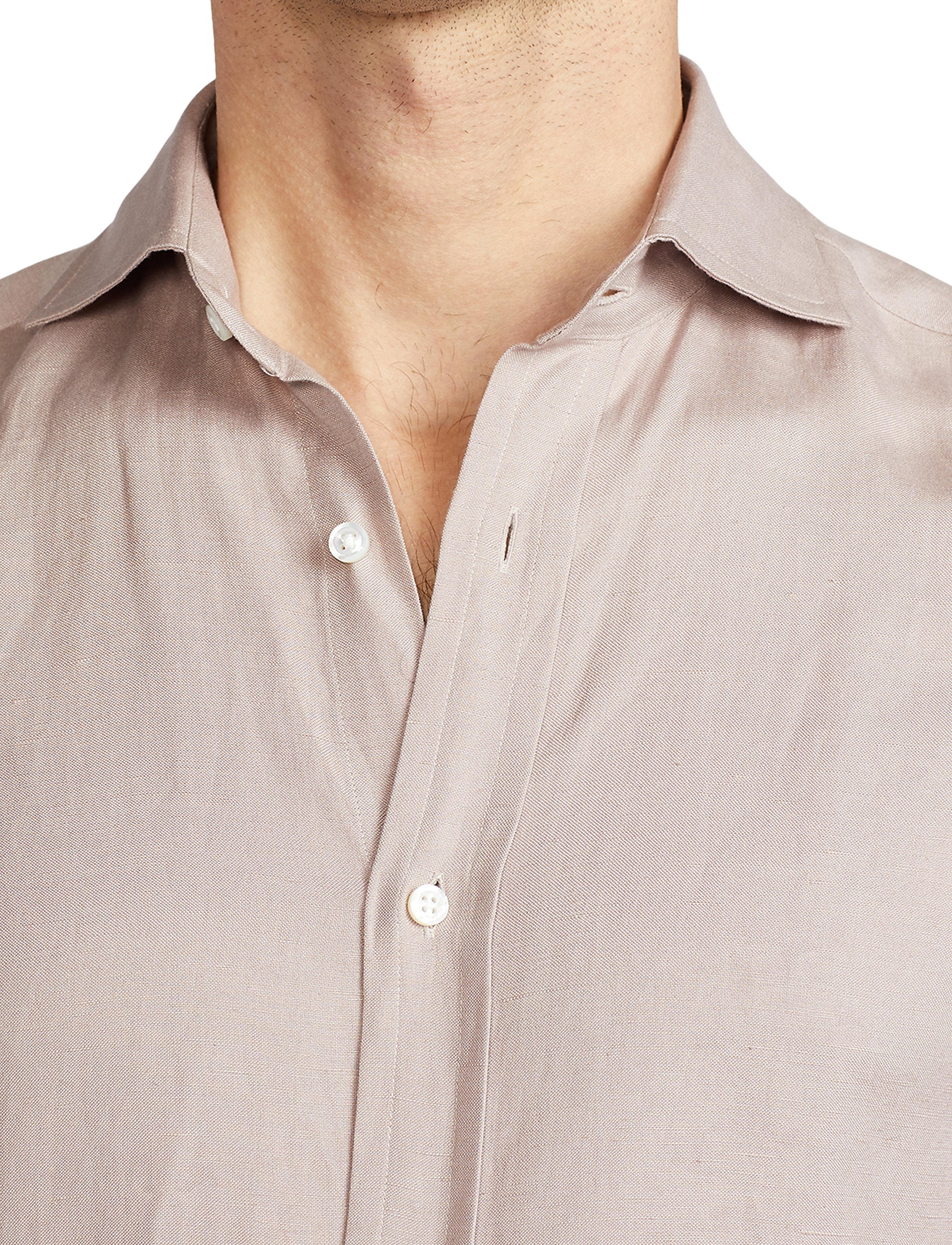 Linen and silk shirt - Dusty Pink