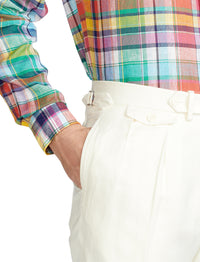 Pantalon Gregory en lin et soie mélangé - Classic Cream