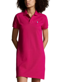 Robe polo en coton piqué - Pink Sky