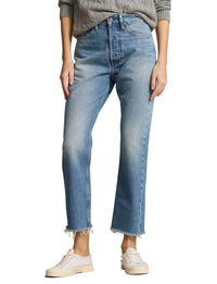 7/8 straight leg high waist jeans - Harlowe Wash