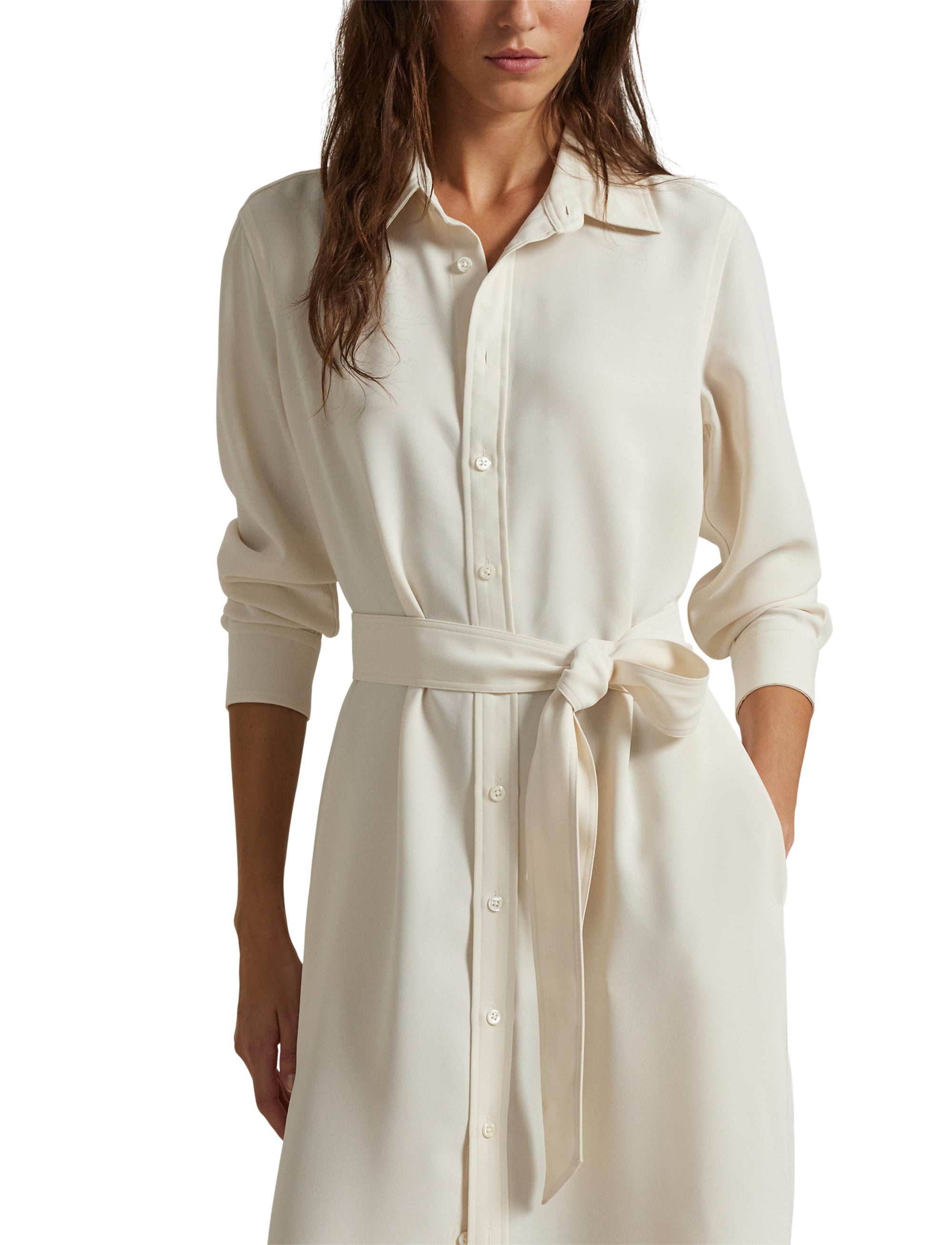 Robe-chemise en satin - Mascarpone Cream