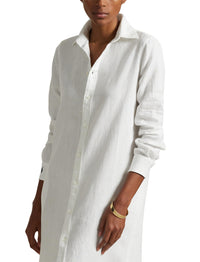 Robe-chemise en lin - White