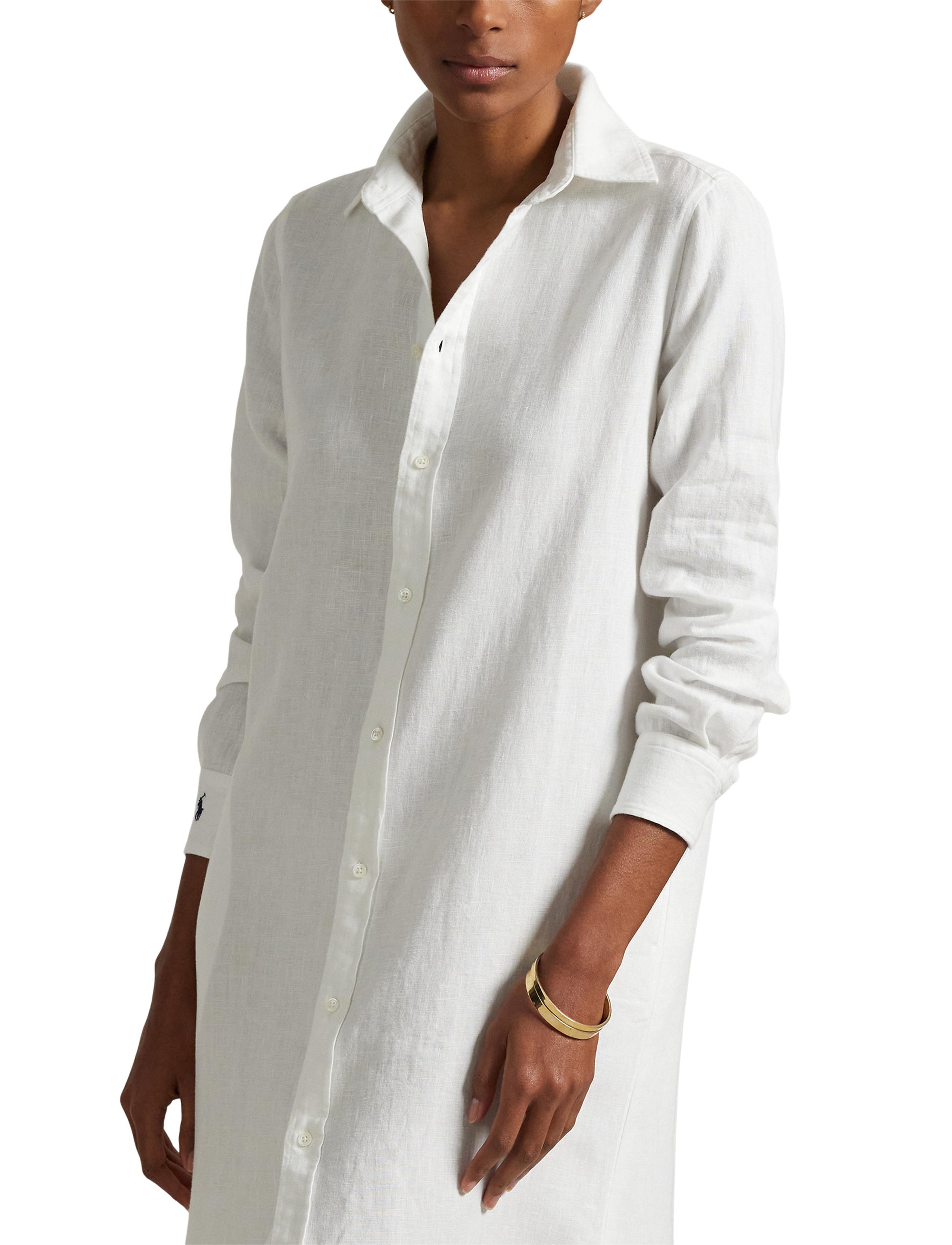 Robe-chemise en lin - White