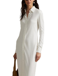 Robe-chemise boutonnée en maille - Trophy Cream