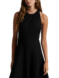 Sleeveless stretch cotton dress - Polo Black