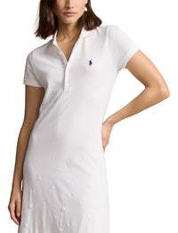 Robe Polo broderie anglaise en coton piqué - White