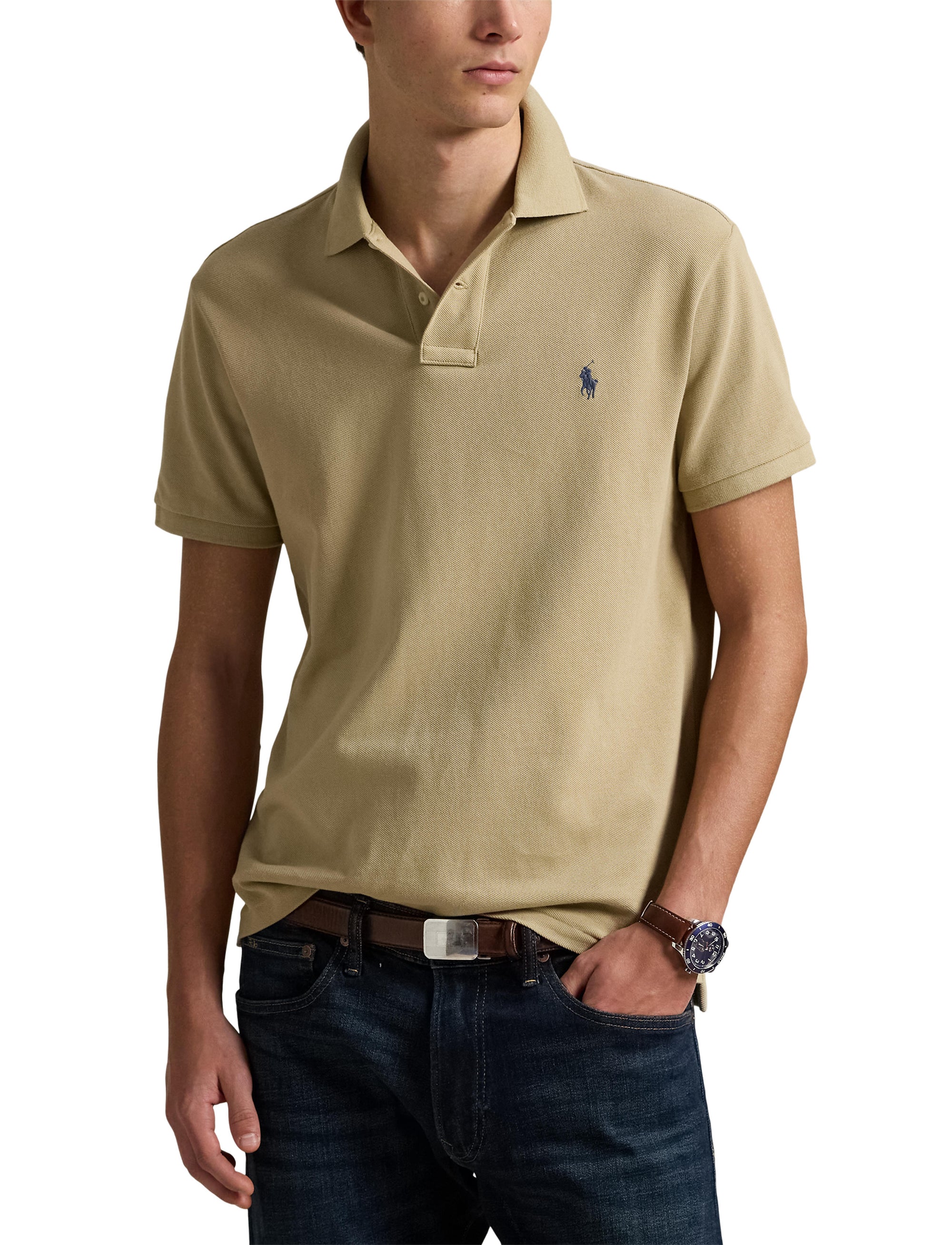 Polo coton piqué Slim Fit - Coastal Beige