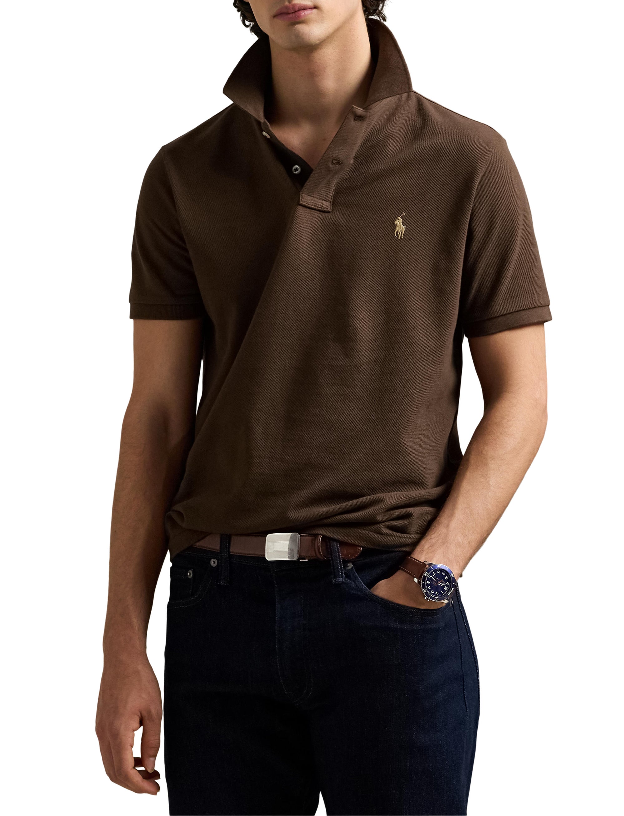 Polo coton piqué Slim Fit - Nutmeg Brown