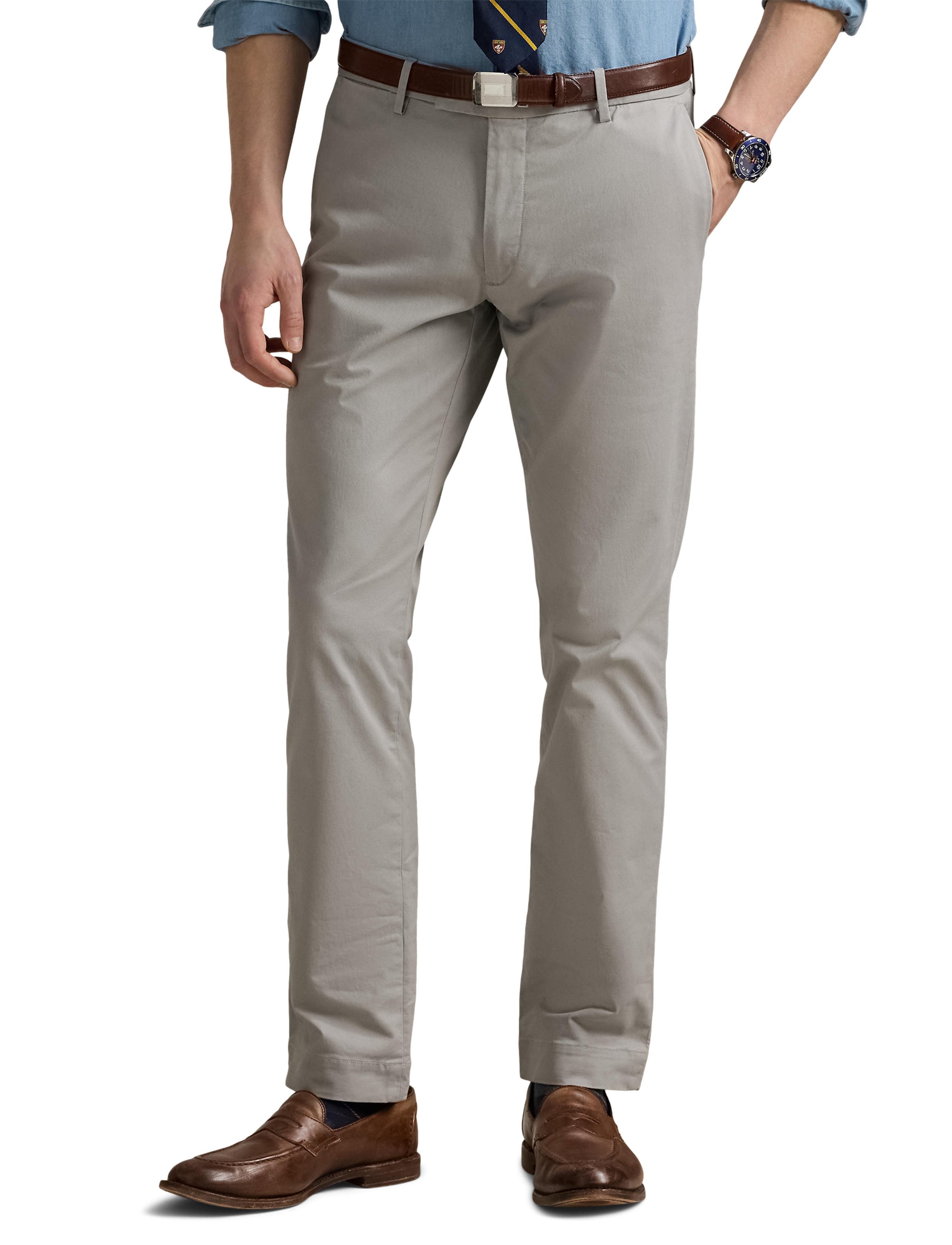 Greenwich Slim Fit chino trousers - Grey Fog