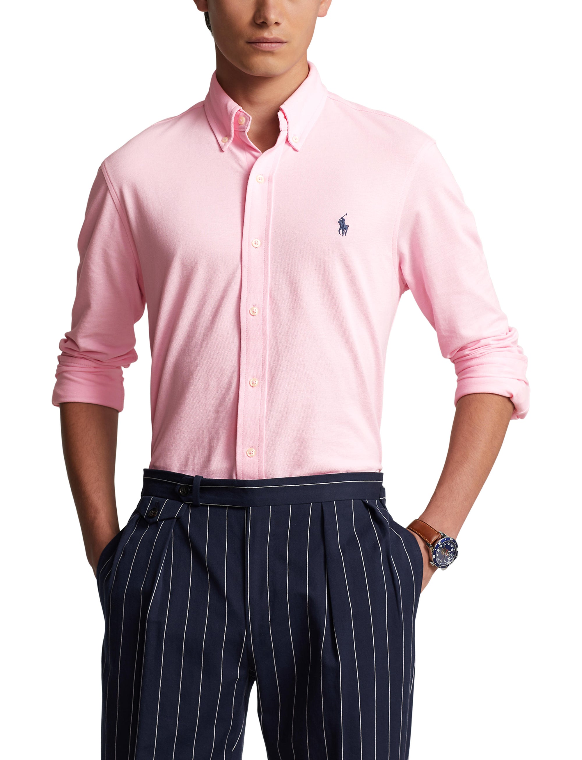 Chemise cintrée ultralégère en piqué - Carmel Pink