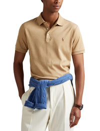 Polo en coton doux coupe ajustée - Classic Camel Heather