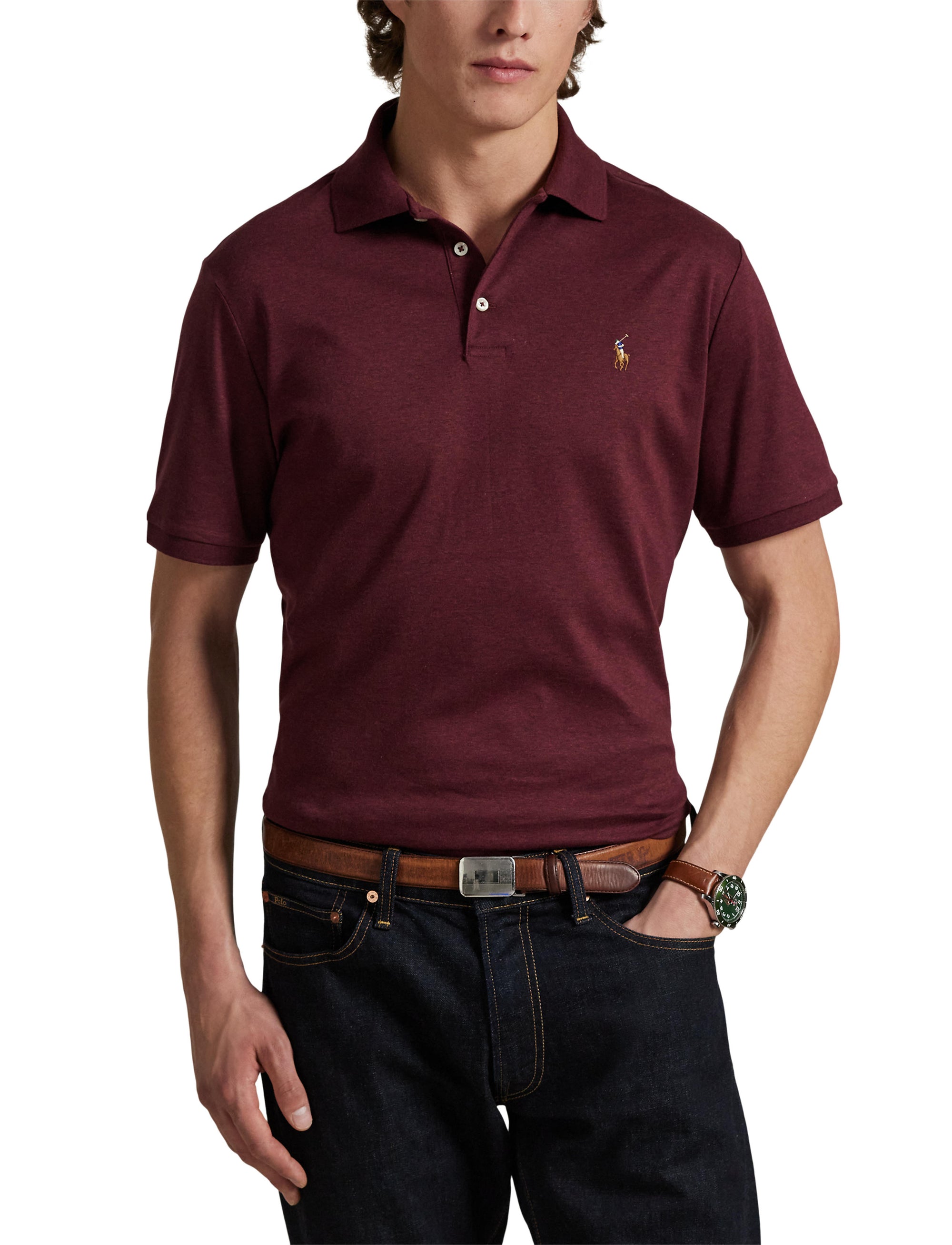 Polo coupe ajustée - Spring Wine Heather