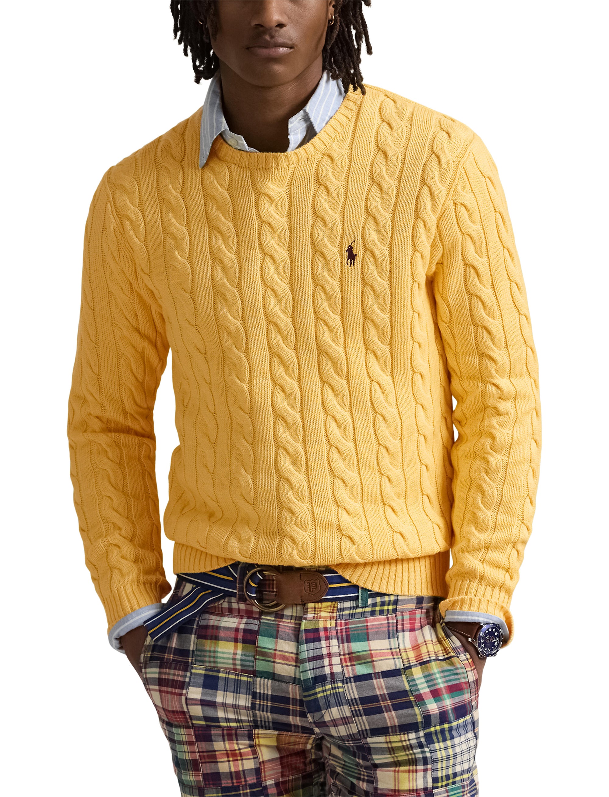 Pull en coton torsadé - Fall Yellow