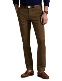 Pantalon Greenwich slim en chino stretch - Chestnut
