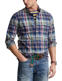 Chemise Classic Fit en coton madras - Navy, Red & Multicolore