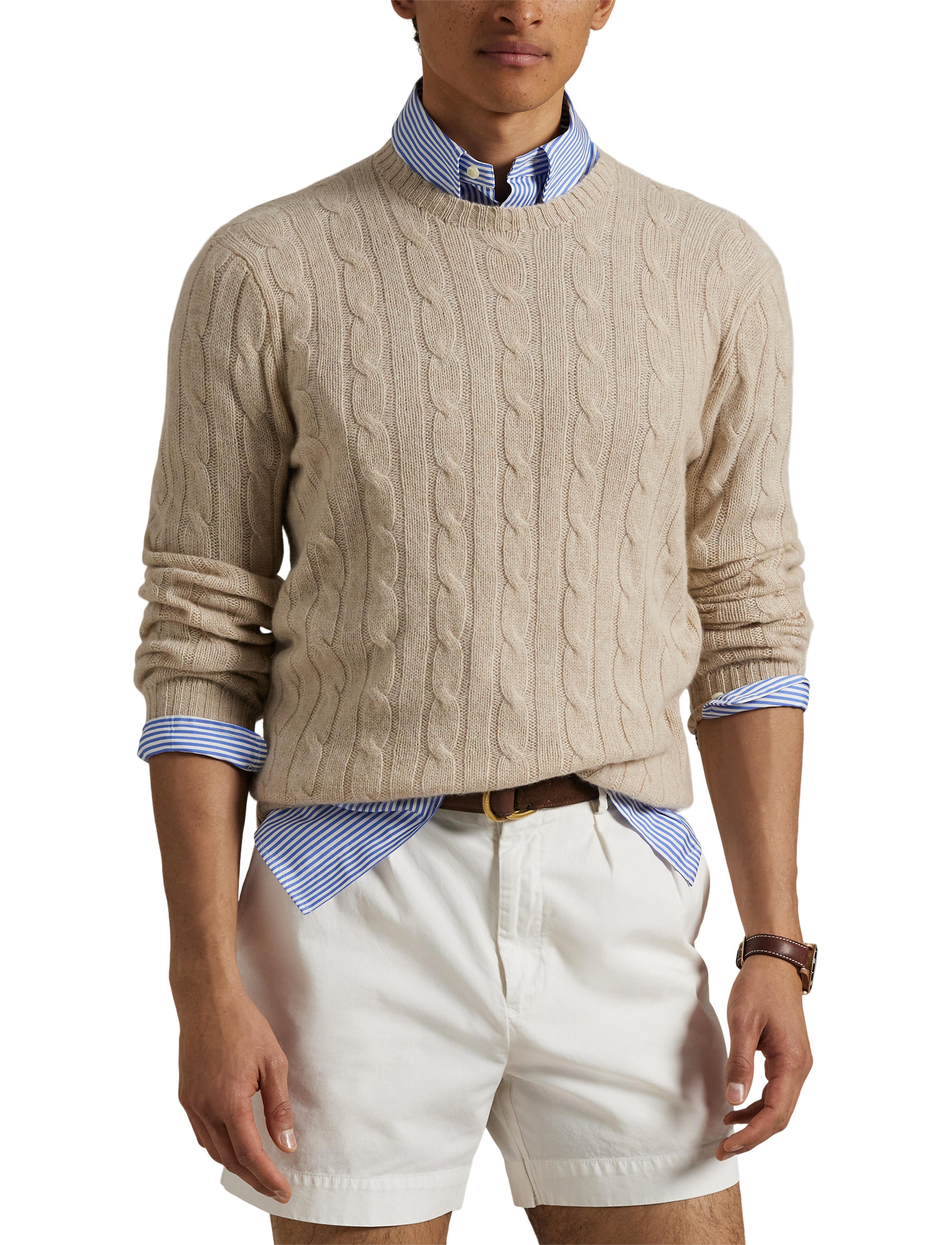 Pull iconique en cachemire torsadé - Natural Cream Heather