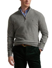 Pull demi-zippé en laine - Fawn Grey Heather