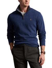 Pull demi-zippé côtelé Estate - Spring Navy Heather & Barclay Heather Int