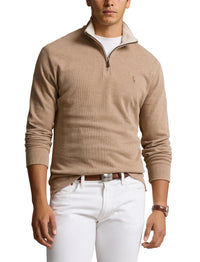 Pull demi-zippé côtelé Estate - Grey Cloud Heather & Ex Dune Int