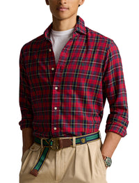 Chemise écossaise ajustée en sergé - Red, Navy & Multicolore