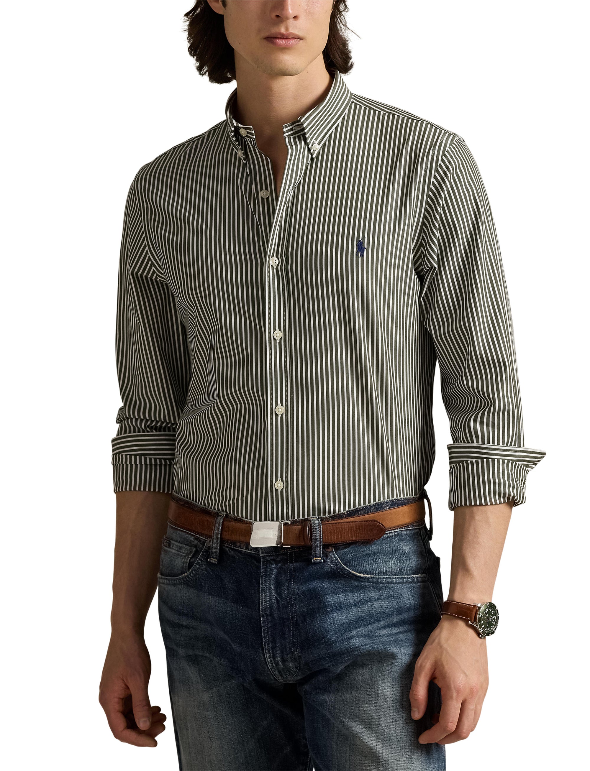 Chemise rayée Custom Fit popeline - Armadillo & White